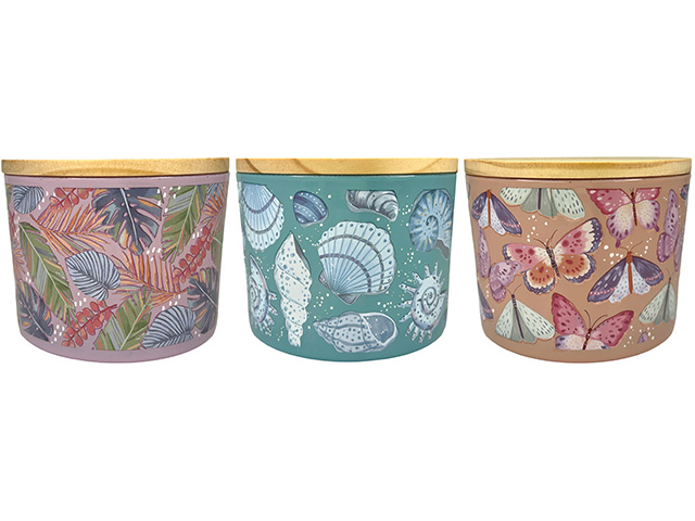 CANDLE WITH LID 400G 3ASST