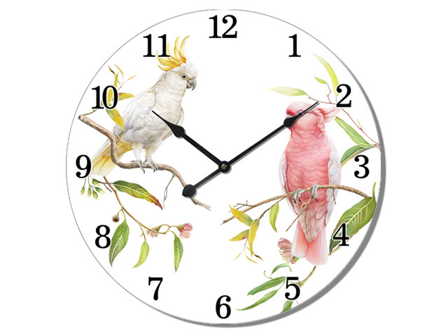 28.8CM MDF COCKATOO CLOCK