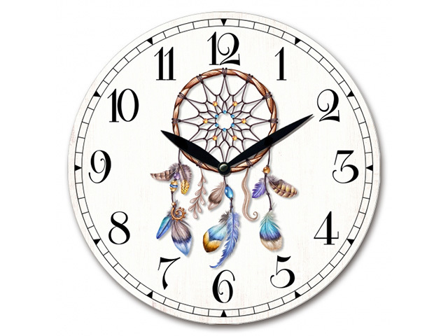 MDF DREAM CATCHER WALL CLOCK 28.8CM