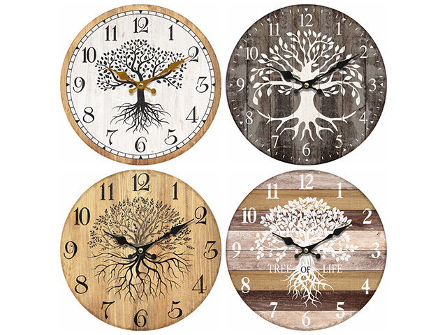 MDF WALL CLOCK TREE OF LIFE 34CM