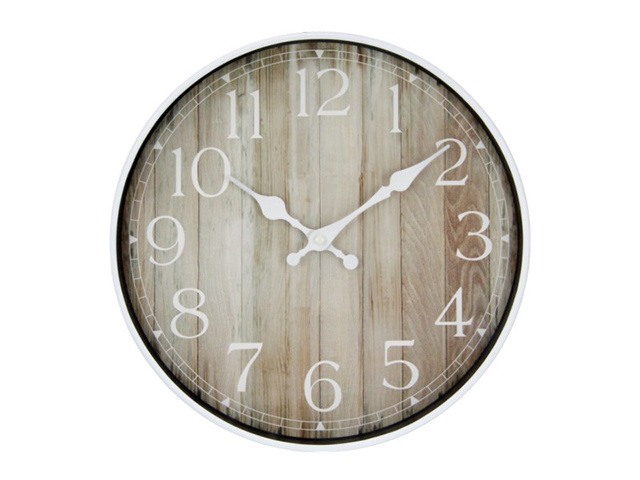 29X29CM NATURAL TIMBER LOOK CLOCK