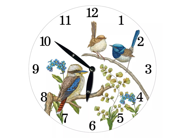 28.8CM MDF AUSTRALIAN BIRDS WALL CLOCK