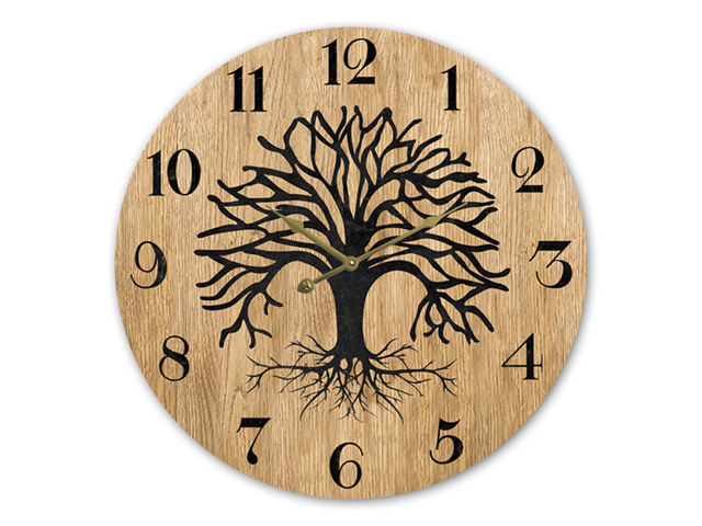 28.8CM MDF TREE OF LIFE WALL CLOCK