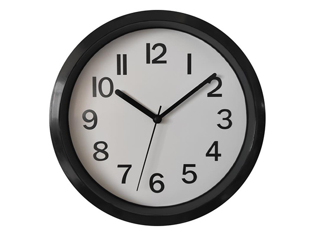 22CM SMALL BLACK NUMERICAL CLOCK