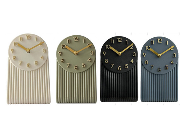 TABLE CLOCK 15X9CM 4ASST