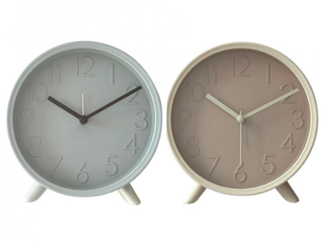 TABLE CLOCK 15X14CM 2ASST