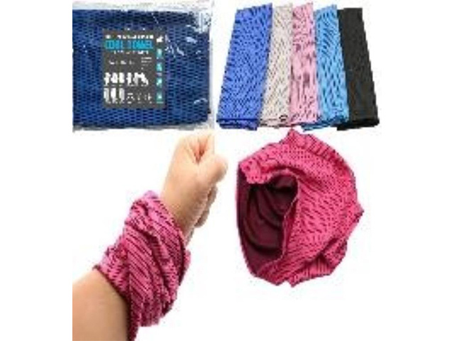 MULTI USE COOL TOWEL 25CMX40CM 2ASST SOLD QTY12