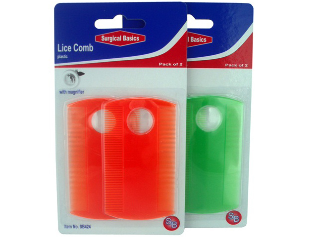 S/BASICS PLASTIC LICE COMB 2PK SOLD QTY12
