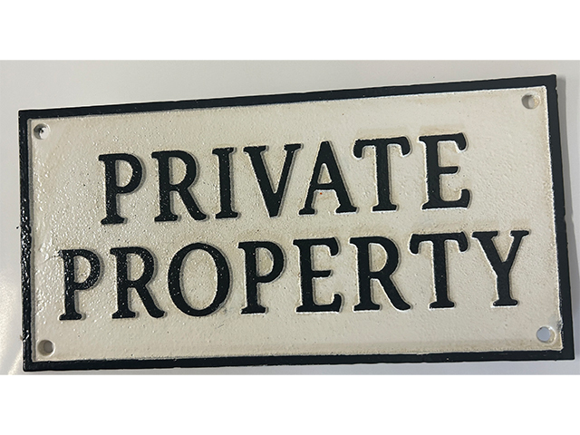 PRIVATE PROPERTY SIGN 28X14CM