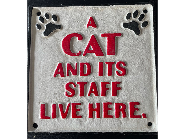 CAT AND STAFF SIGN