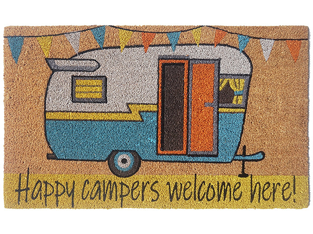 PVC COIR HAPPY CAMPER 45X75CM