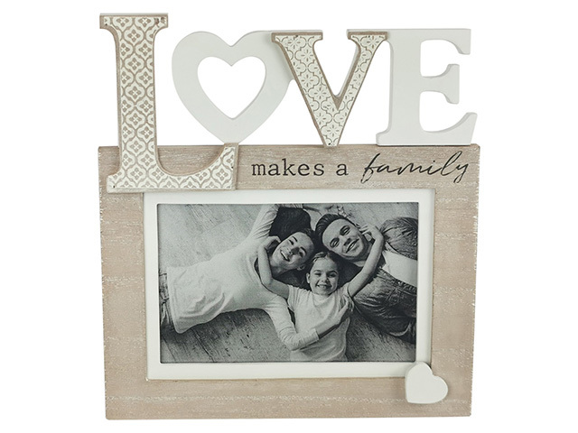 22CM LOVE PHOTO FRAME W/WORDING QTY 4