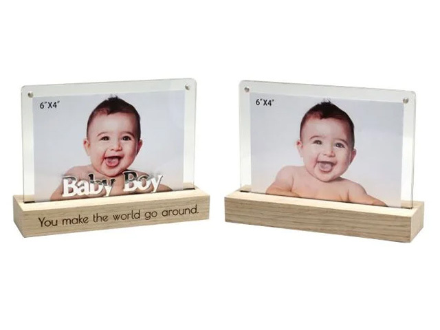 DUAL VIEW FRAME BABY BOY 6X4