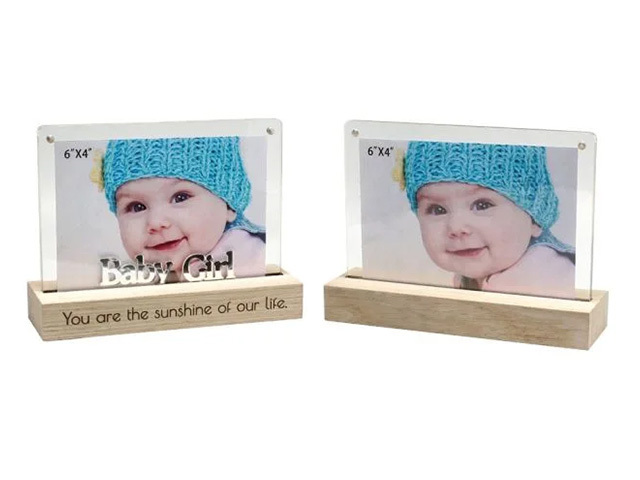 DUAL VIEW FRAME BABY GIRL 6X4