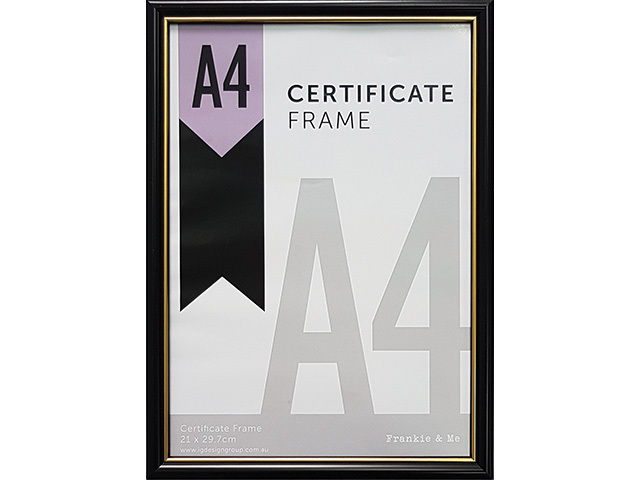 FRAME A4 BLACK GOLD