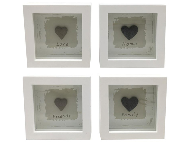 12X12CM FRAME WITH INSPIRATIONAL HEART 4ASST
