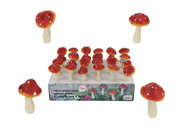 10CM MUSHROOM GARDEN STAKE UN24