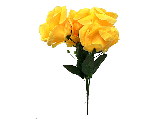 YELLOW BUNCH FLOWERS 5 HEADS 35CM SOLD QTY12
