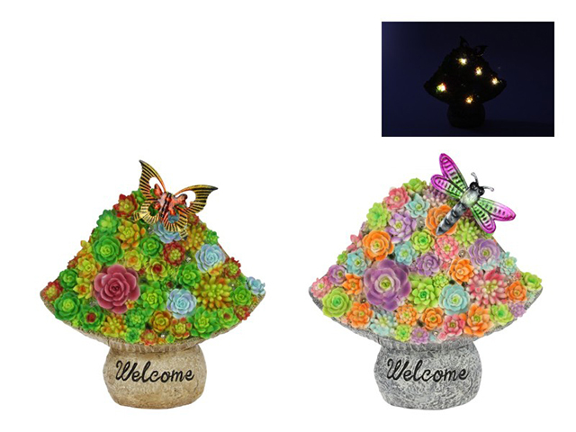 28CM MUSHROOM SOLAR LIGHT 2ASST
