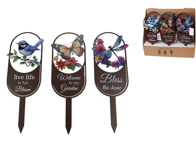 31CM METAL GARDEN STAKE 3ASST UN12