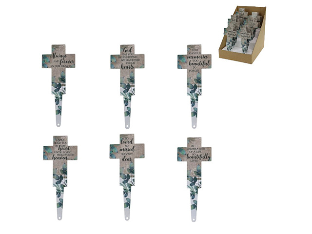 15CM METAL GARDEN STAKE WITH MEMORIAL 6ASST UN24