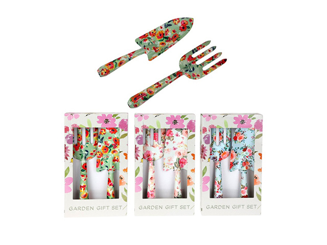 27CM SET OF 2 GARDENING FORK AND SPADE 3ASST SOLD QTY6