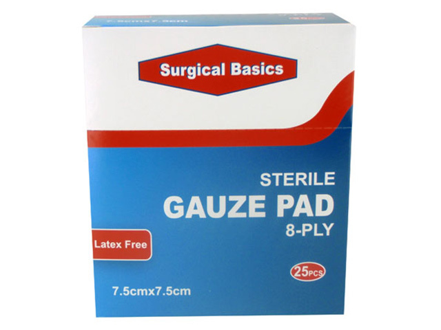 STERILE GAUZE PAD 7.5X7.5CM UN25