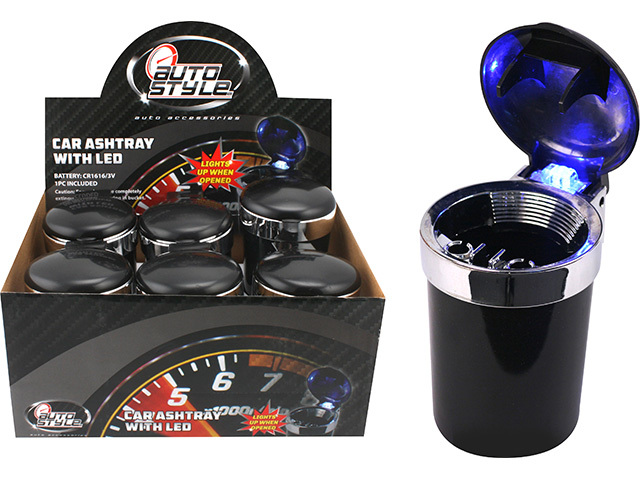 CAR ASHTRAY LED 11X8CM UN12