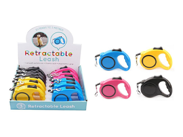 RETRACTABLE LEASH 4ASST UN12