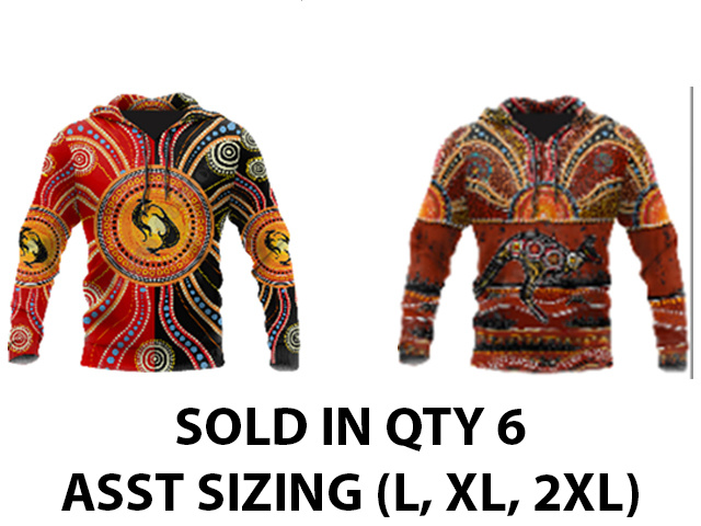 INDIGENOUS DESIGN HOODIES SOLD QTY 12