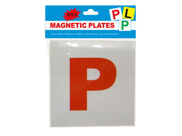 CAR PLATES 2PCE RED P MAGNETIC