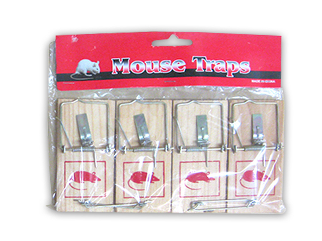 WOODEN 4PK MOUSE TRAP
