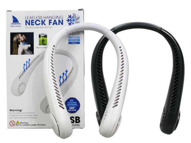 LEAFLESS HANGING NECK FAN ASST RECHARGABLE