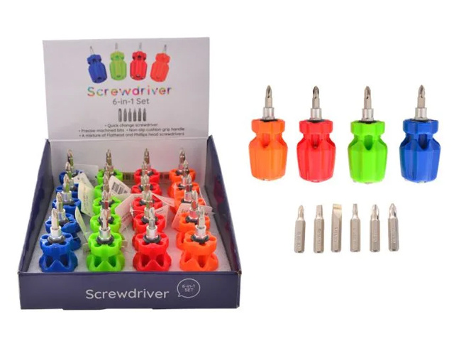 6 IN 1 SCREWDRIVER 4ASST UN20