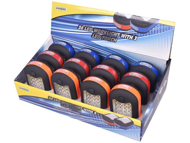 24 LED WORKLIGHT WITH 3LED TORCH UN12