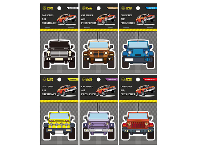 HANGING CAR AIR FRESHENER CAR QTY 12