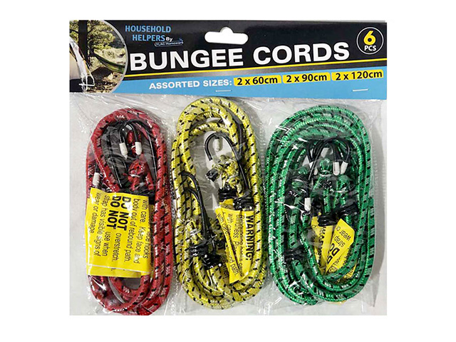 HW-BUNGEE CORD 6PCS 2X60CM