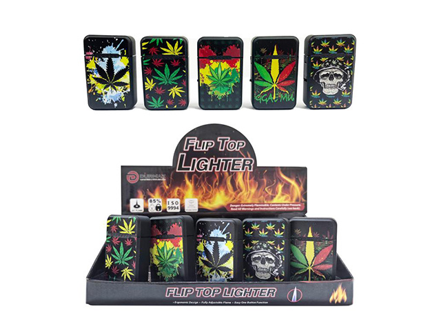FLIP TOP LIGHTER CANNABIS UN20