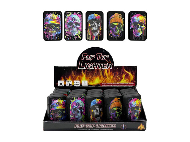 FLIP TOP JET LIGHTER SKULL UN20
