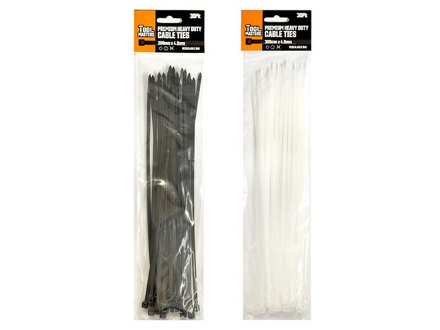 CABLE TIE 300MMX4.8MM PK30 2ASST SOLD QTY24