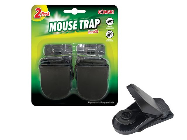 REUSABLE MOUSE TRAPS 10CM PK2