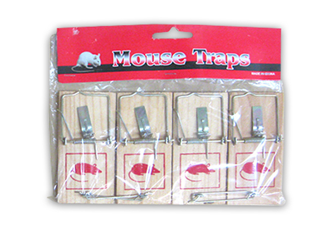 WOODEN MOUSE TRAP 4PK