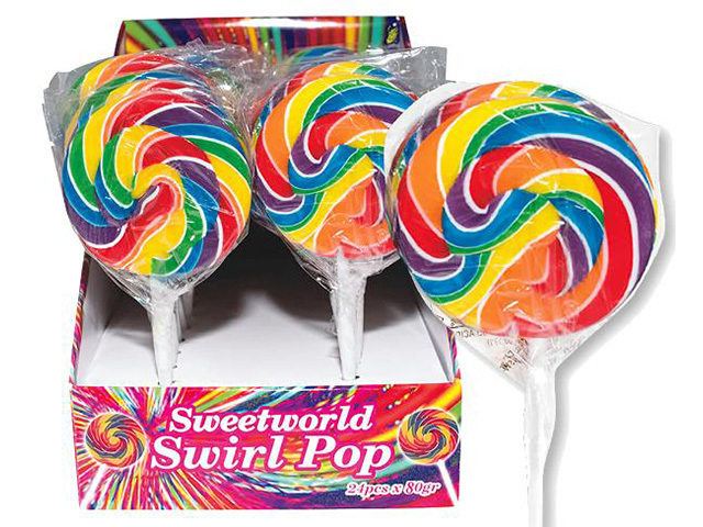 SWEETWORLD SWIRL POP 80G UN24