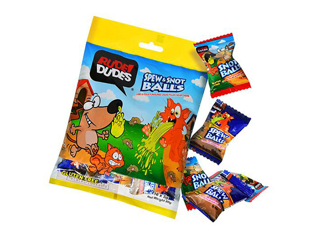 RUDE DUDES PARTY MIX CHEWS 80G SOLD QTY 24
