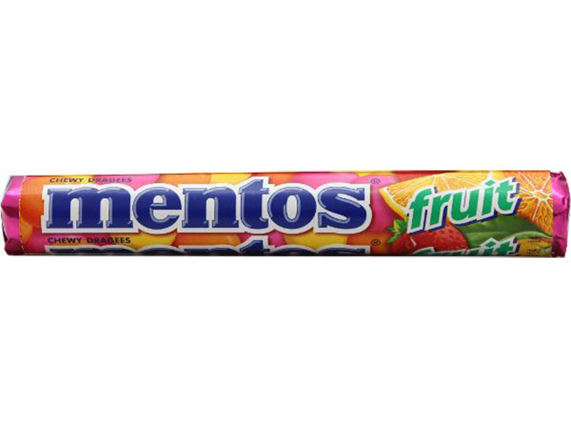MENTOS FRUIT ROLL CANDY 14PC 37.5G UN40