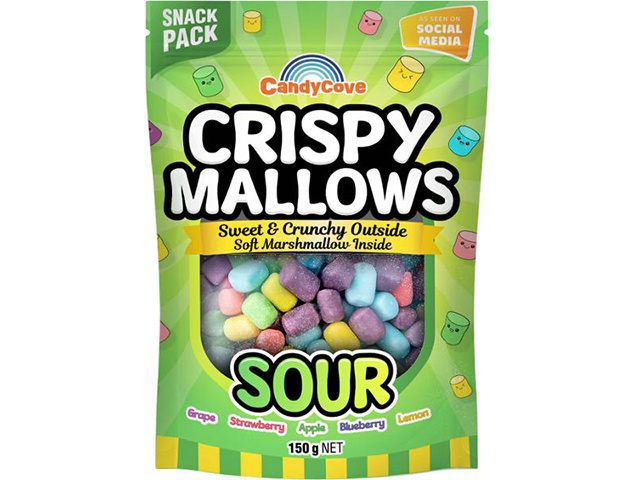 CANDYCOVE CRUNCHY MARSHMALLOW SOUR 150G UN18