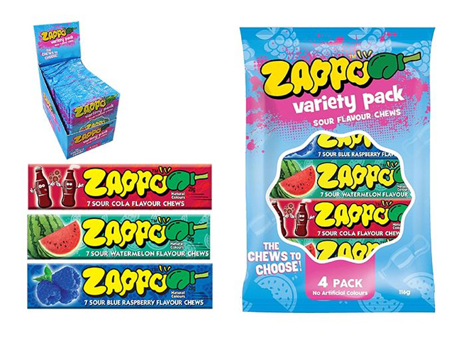 ZAPPO 4 PACK VARIETY PK4 116G UN20
