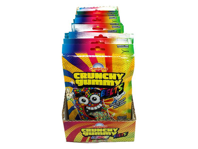 CANDYCOVE CRUNCH BELTS RAINBOW 100G UN18