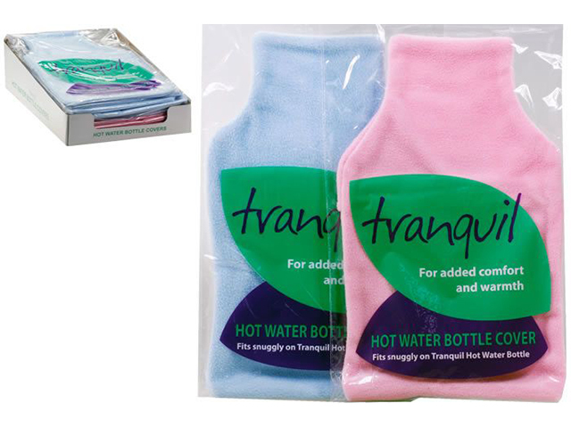TRANQUIL HOT WATER BOTTLE COVER 36CM ASST SOLD QTY6