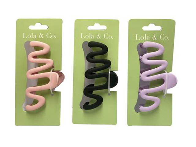 HAIR CLAW CLIP SQUIGGLE 11CM SOLD QTY12